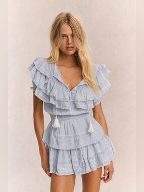 LOVESHACK FANCY LIV RUFFLE HERITAGE DRESS